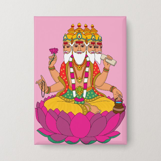 Lord Brahma Button (Front)