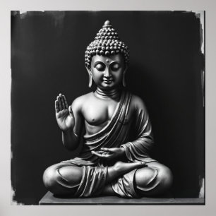 Lord Buddha – Charcoal Art Portrait Poster
