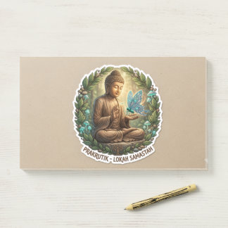 Lord Buddha with Butterfly Zen Sticker - Peaceful  Post-it Notes