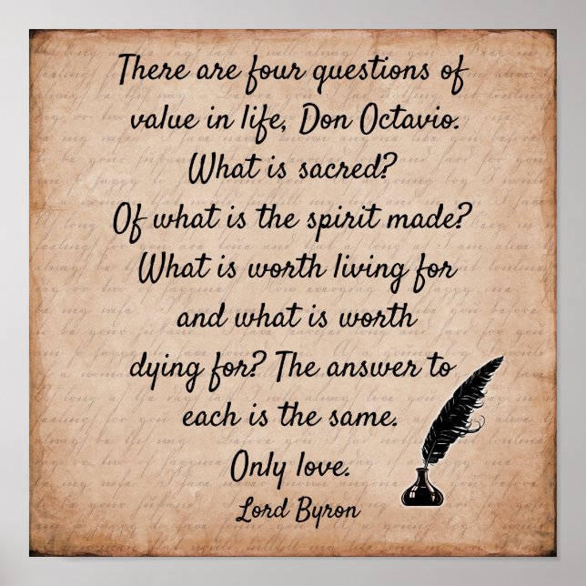 Lord Byron quote **12 x12 Art print (Front)