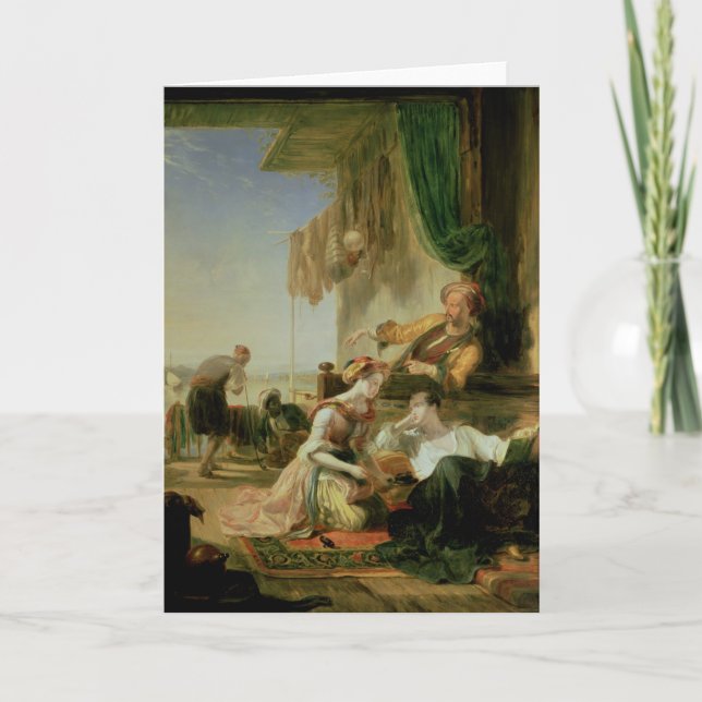 Lord Byron reposing in the house Card (Front)