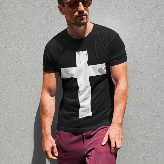 Lord Christ Cross T-Shirt (Men in Sunglasses posing in cross symbol t-shirt)