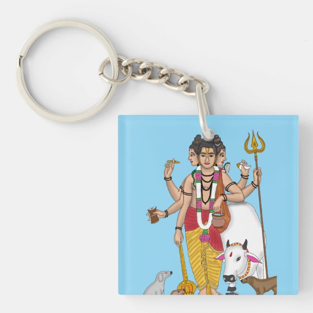 Lord Dattatreya Keychain (Front)