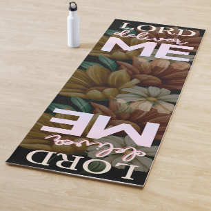 Lord Deliver Me Christian Floral Prayer Yoga Mat