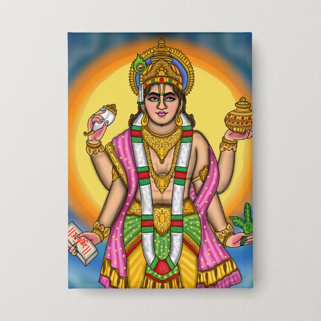Lord Dhanvantari Button (Front)