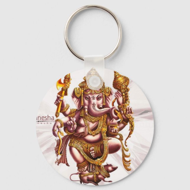 Lord Ganesa Good Luck Charm Key Ring (Front)