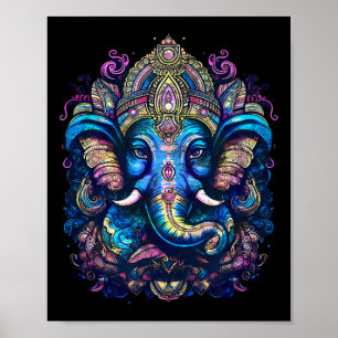 Lord Ganesh, Hinduism, Buddhism, Elephant God, Yog Poster