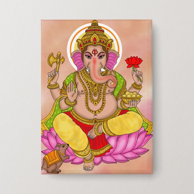 Lord Ganesha Button (Front)