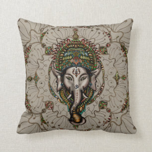 Lord Ganesha - Colour on Canvas Cushion