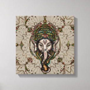 Lord Ganesha - Colour on Canvas Print