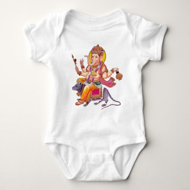 LORD GANESHA - Ganapati, Vinayaka, and Pillaiyar Baby Bodysuit (Front)