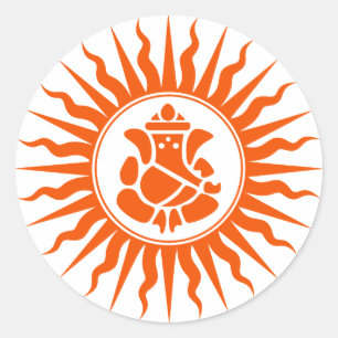 Lord Ganesha Sign Classic Round Sticker