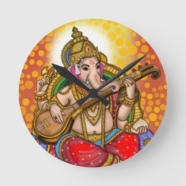 Lord Ganesha Wall Clock  (Front)