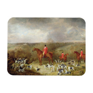 Lord Glamis and his Staghounds, 1823 (oil on canva Magnet