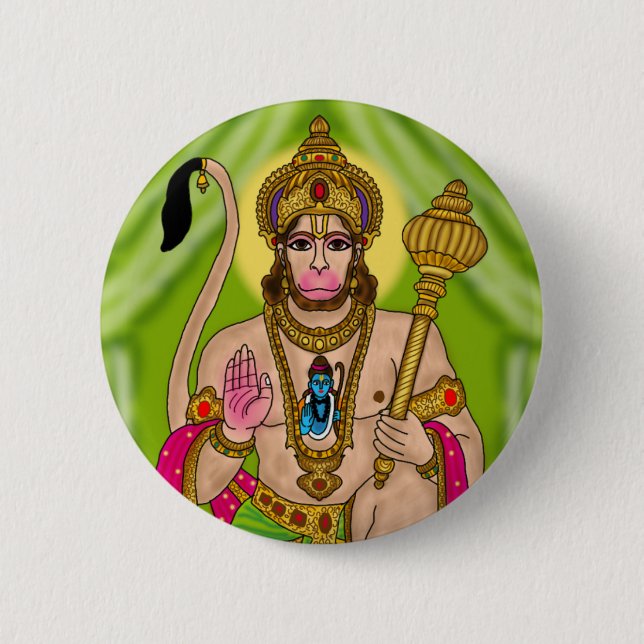Lord Hanuman Button (Front)