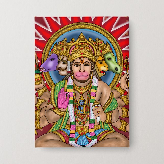 Lord Hanuman Button (Front)