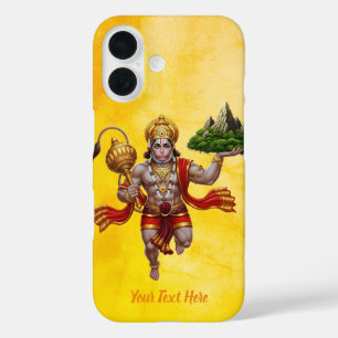 Lord Hanuman Flying Lifting Mountain iPhone 16 Case