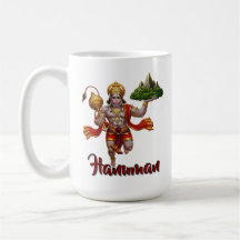 Lord Hanuman Flying Lifting Mountain