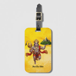 Lord Hanuman Flying Lifting Mountain Luggage Tag