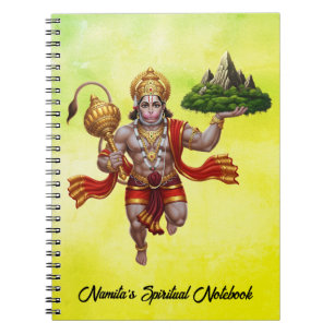 Lord Hanuman Flying Lifting Mountain Notebook
