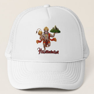 Lord Hanuman Flying Lifting Mountain Trucker Hat