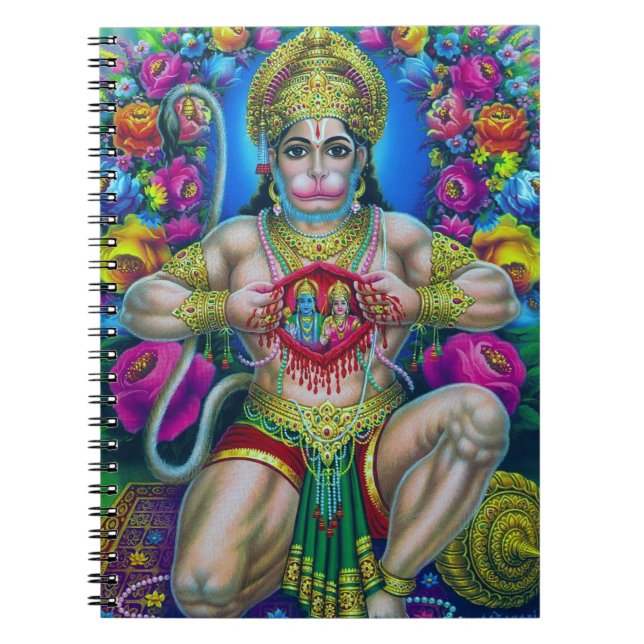 Lord Hanuman, Hindu God Notebook (Front)