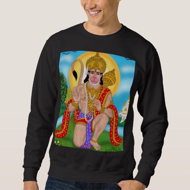Lord Hanuman Hoodie – Spiritual Clothing & Casual  (Front)