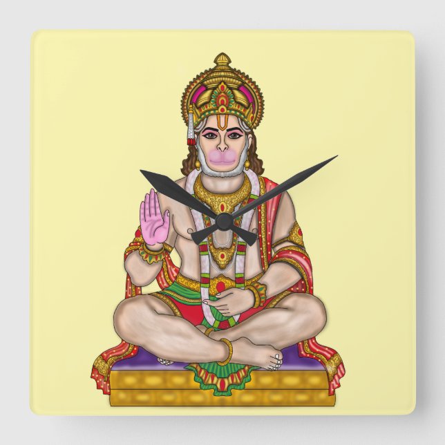 Lord Hanuman Wall Clock  (Front)