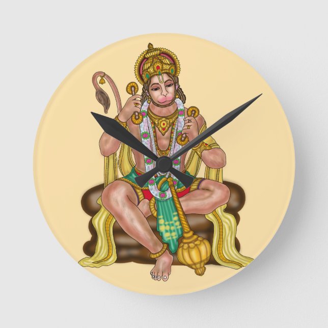 Lord Hanuman Wall Clock (Front)