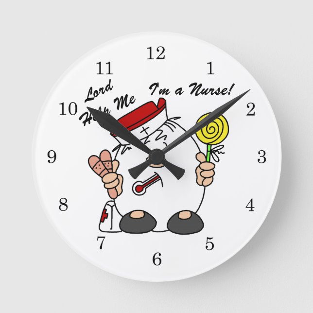 Lord Help Me I'm a Nurse Round Clock (Front)