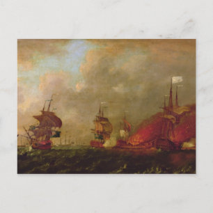 Lord Howe and the Comte d'Estaing off Rhode Postcard