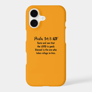 Lord is Good Bible Verse Black and Orange Simple