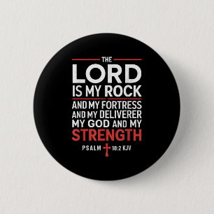 Lord Is My Rock Gospel Christian Pray Faith Bible 6 Cm Round Badge