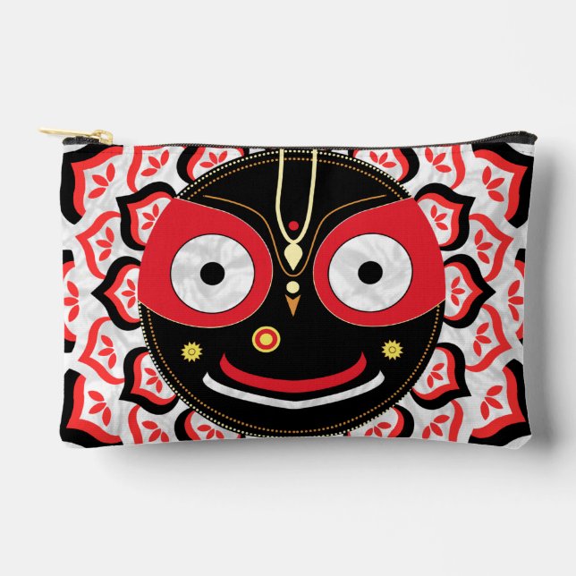 Lord Jagannath Face Chakra Hindu Deity Accessory Pouch (Front)