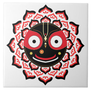 Lord Jagannath Face Chakra Hindu Deity Ceramic Tile