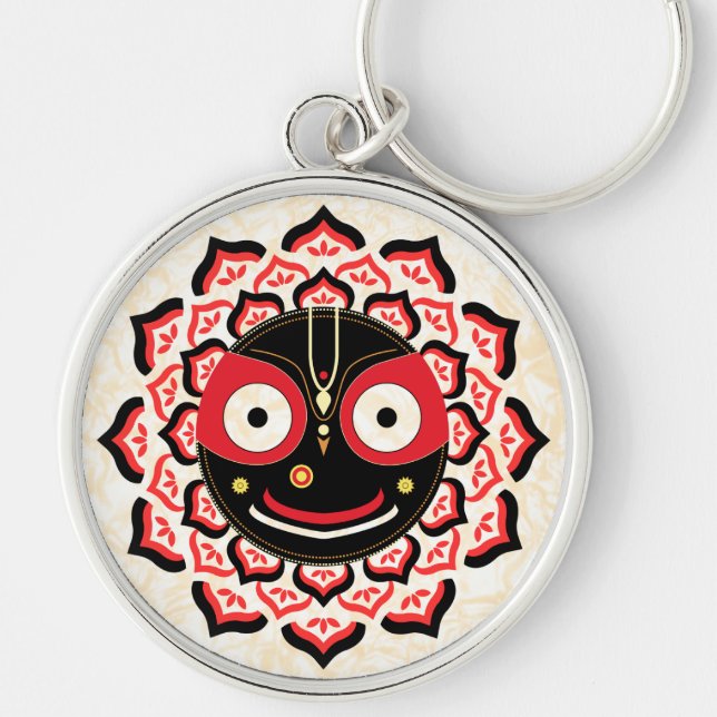 Lord Jagannath Face Chakra Hindu Deity Key Ring (Front)