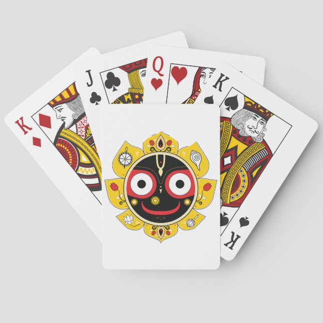 Lord Jagannath Face Hindu Deity Spiritual Playing Cards (Back)