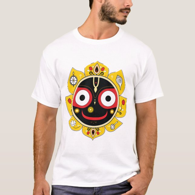 Lord Jagannath Face Hindu Deity Spiritual T-Shirt (Front)
