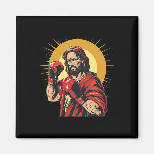Lord Jesus And God In Boxing Ring Costume For Spor Magnet