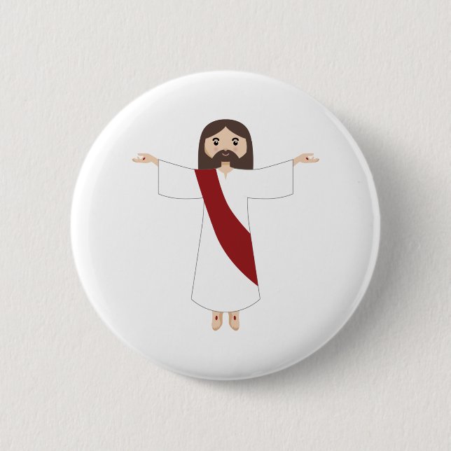 Lord Jesus Christ 6 Cm Round Badge (Front)