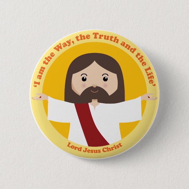 Lord Jesus Christ 6 Cm Round Badge (Front)
