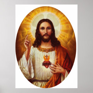 Lord Jesus Christ and the Sacred Heart Poster