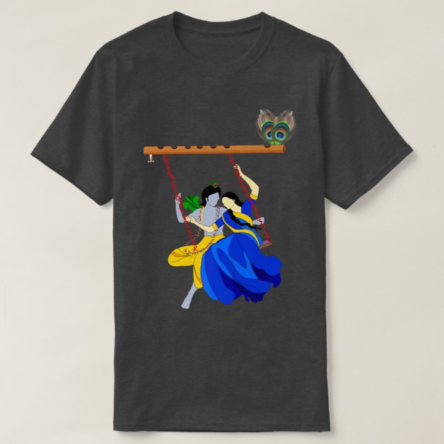 Lord Krishna And Radha Eternal Love  Premium  T-Shirt (Design Front)