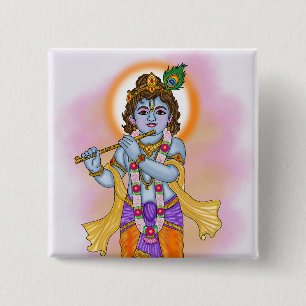 Lord Krishna Button
