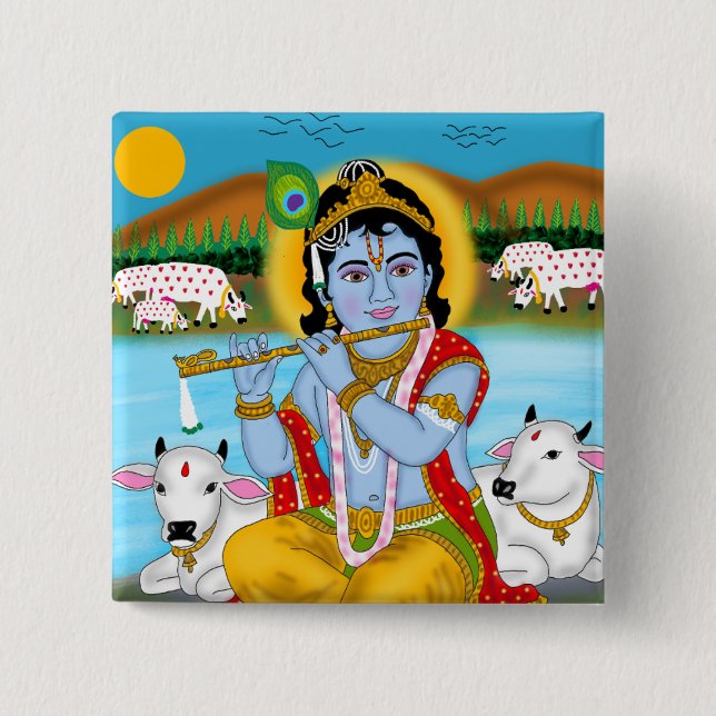 Lord Krishna Button (Front)