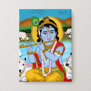 Lord Krishna Button