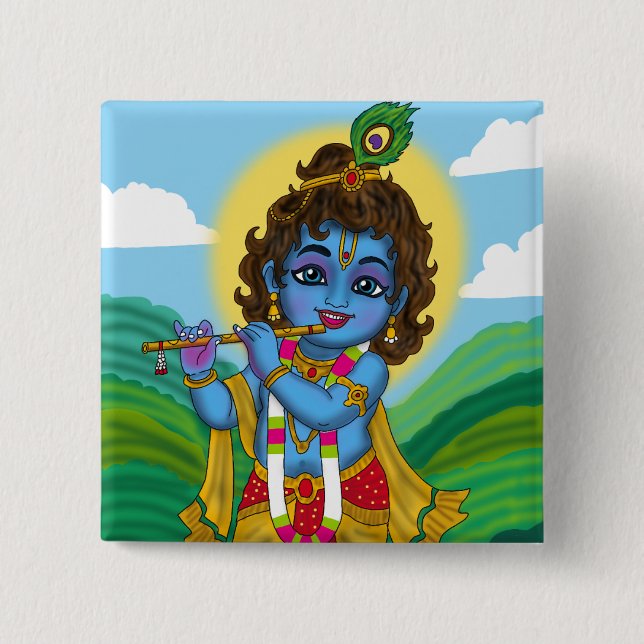 Lord Krishna Button (Front)