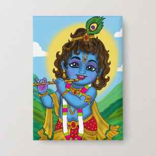 Lord Krishna Button