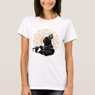 Lord Krishna Flute Silhouette Mandala T-Shirt