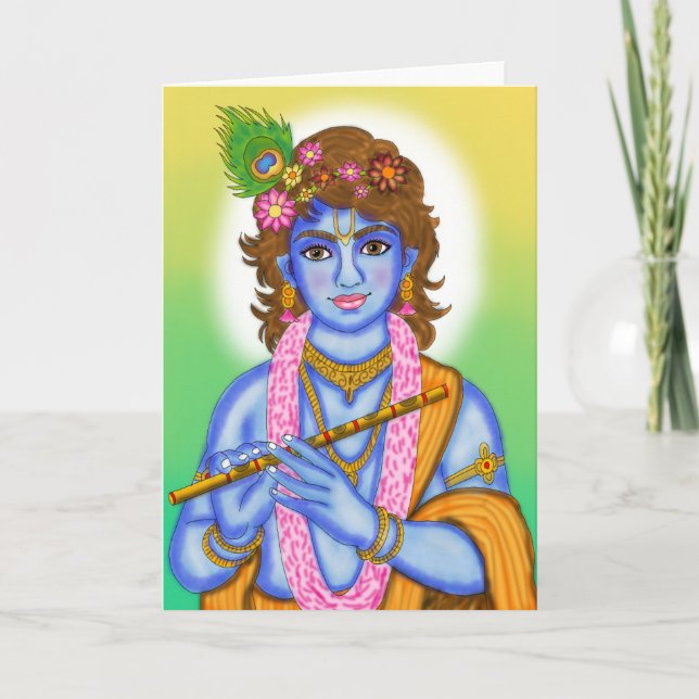 Lord Krishna Greeting Card (Front)